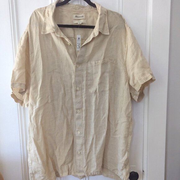 NWT Madwell Easy Short Sleeve Shirt in Linen - Picture 1 of 3